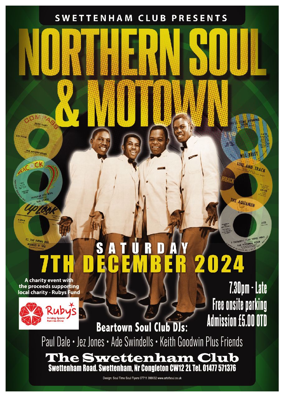 Swettenham Club - Northern Soul & Motown Night in support of Ruby's Fund.