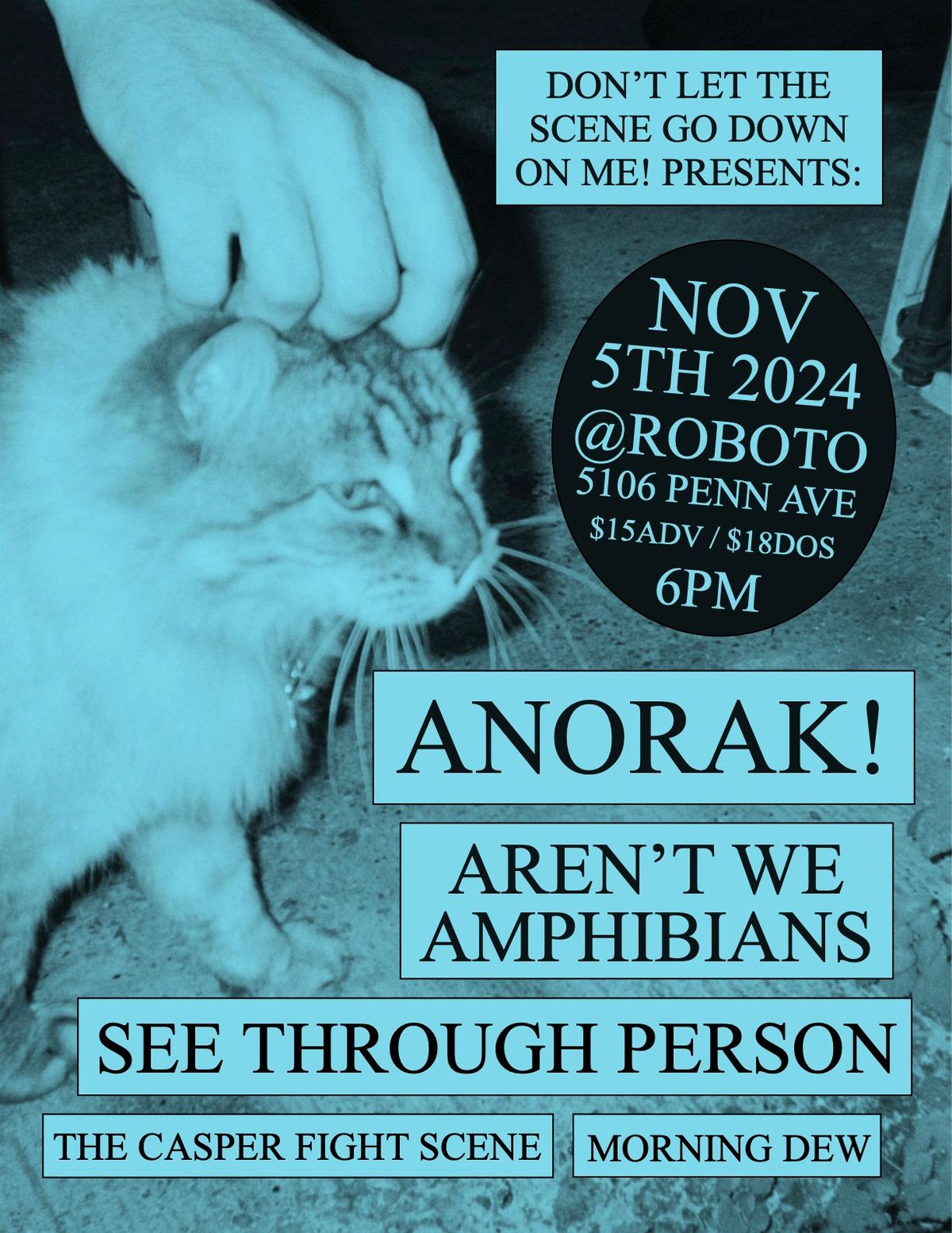 ANORAK! w\/Aren't We Amphibians + see through person + The Casper Fight Scene + Morning Dew at Roboto