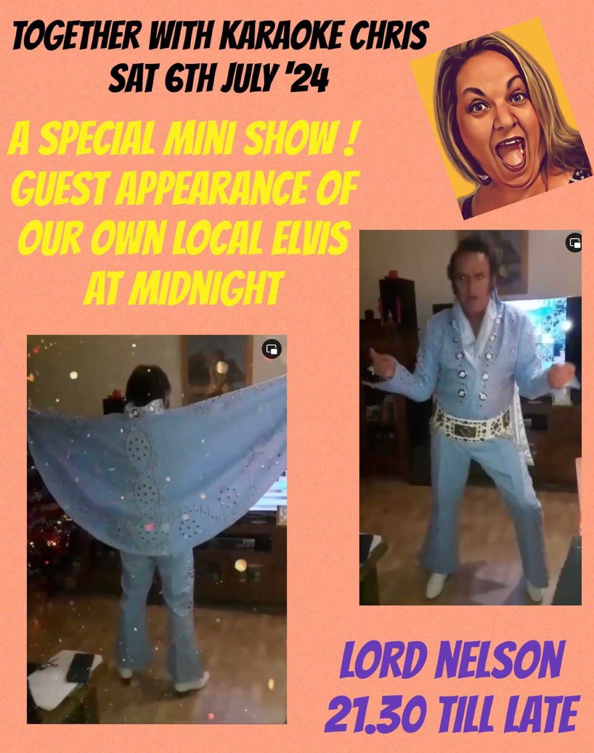Karaoke with Chris plus Elvis Tribute @ Lord Nelson