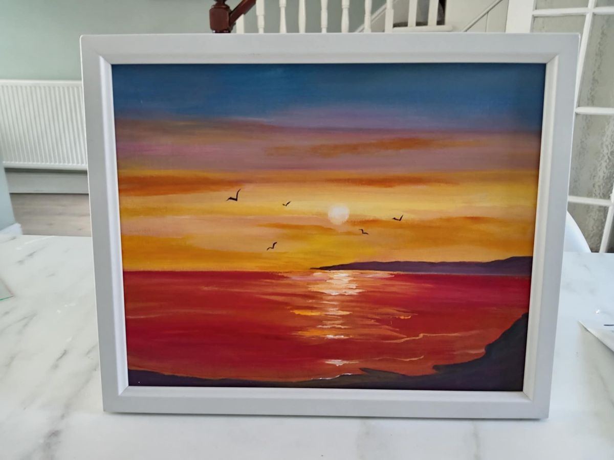 High Tea & Sunset Seas  - Painting With Victoria \ud83c\udfa8 