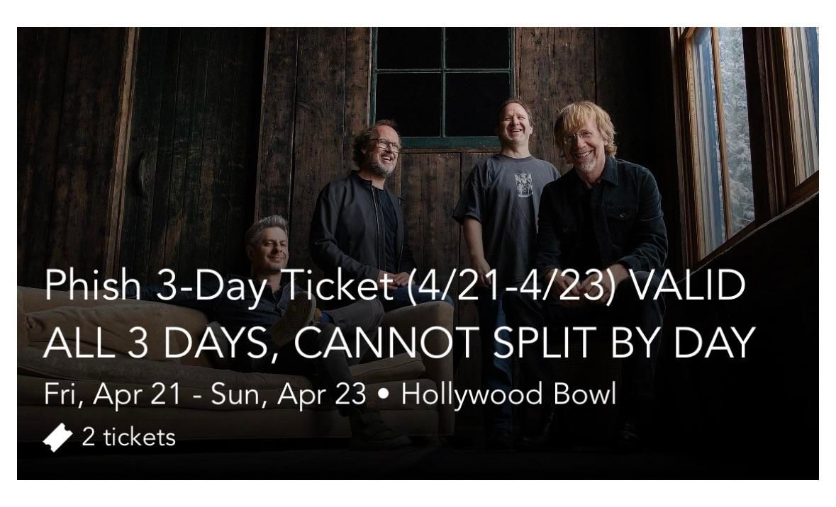 Phish - 2 Day Pass at Bill Graham Civic Auditorium