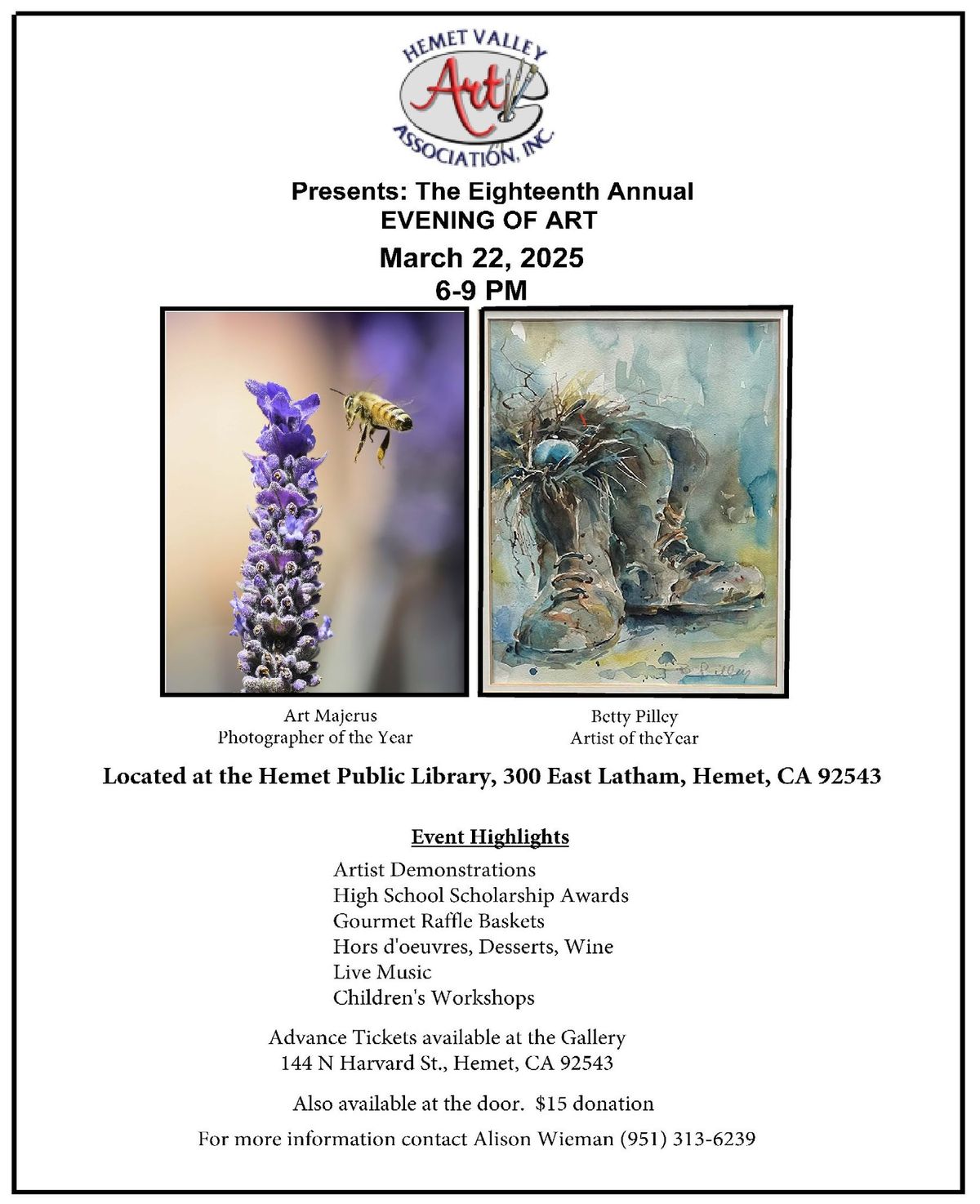 Hemet Art Gallery Evening of Art