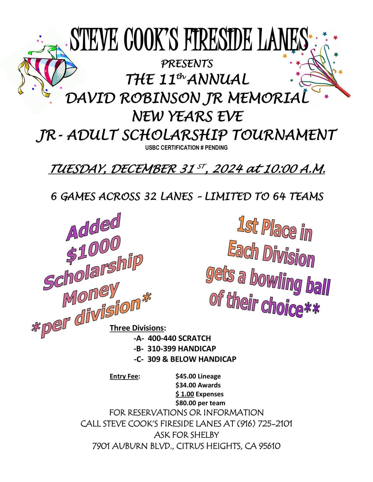 11th Annual David Robinson Jr Memorial Jr\/Adult Tournament