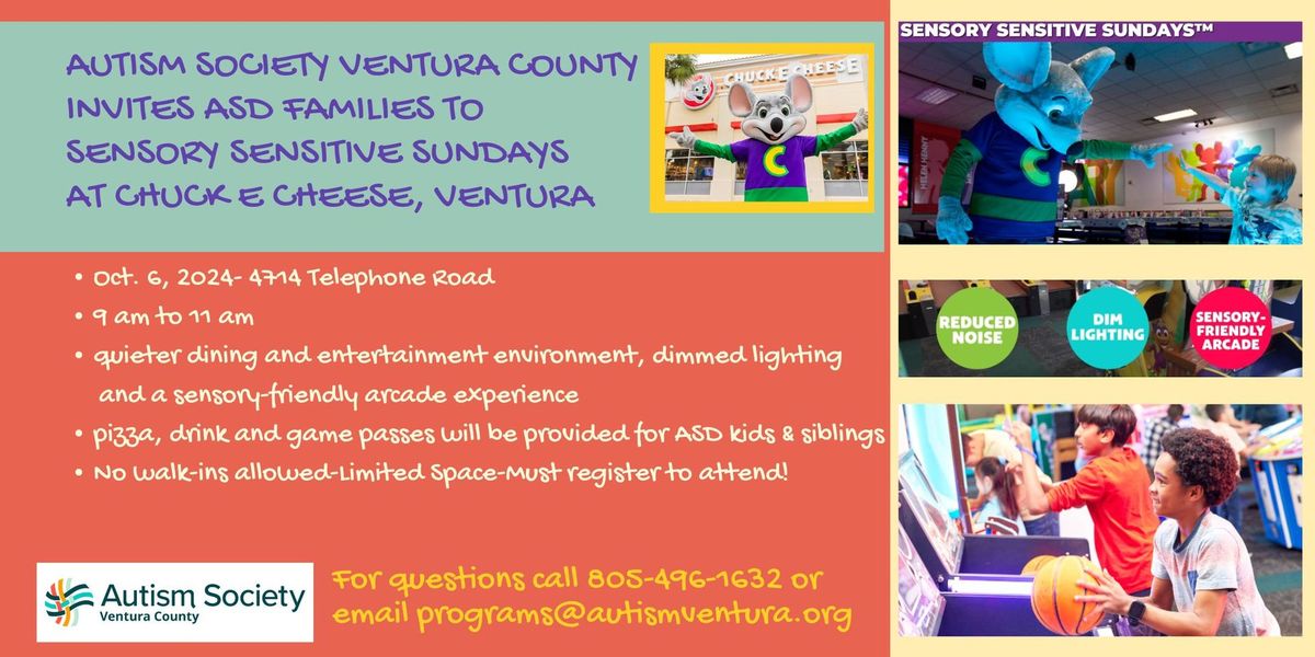 Chuck E Cheese Ventura ASD Family Meetups