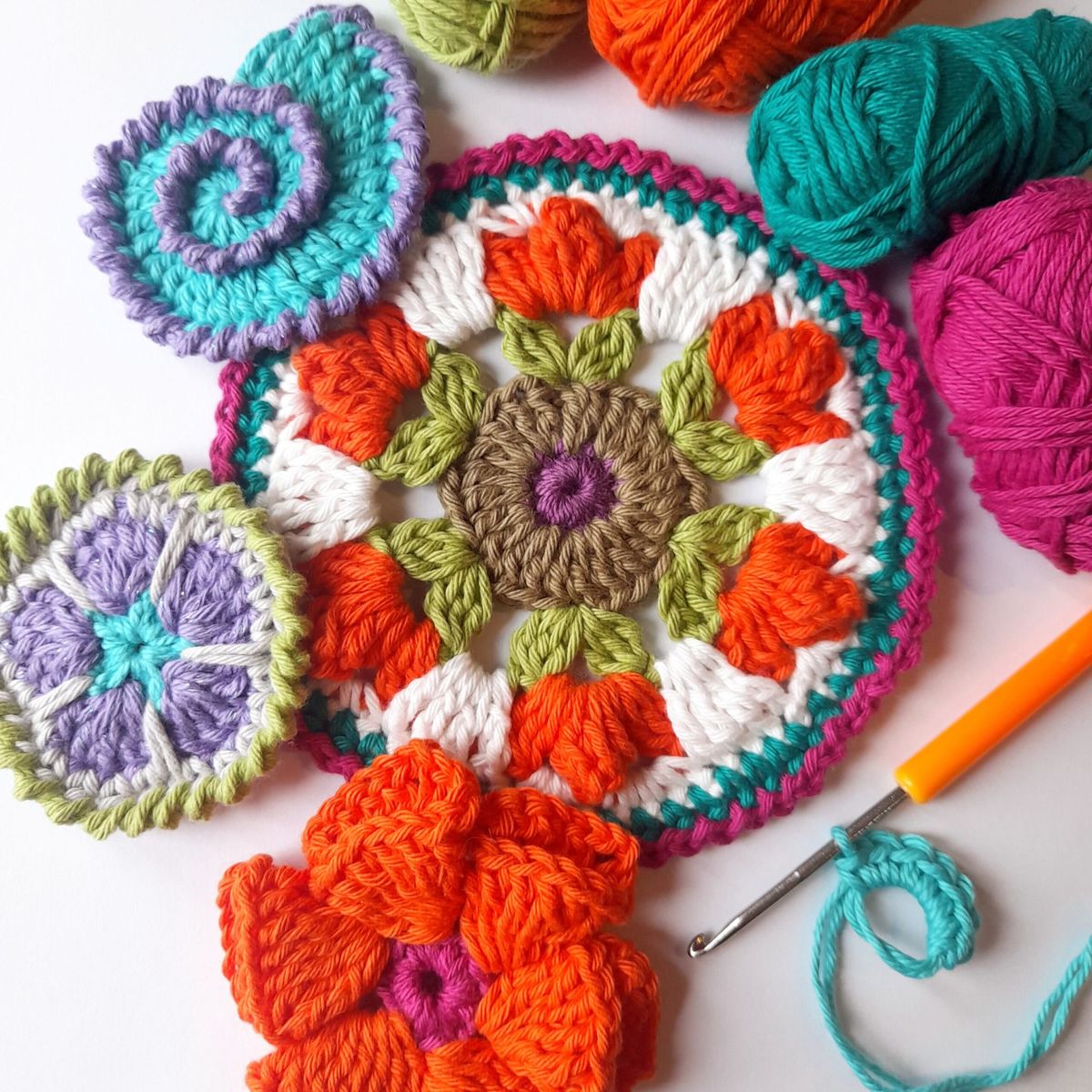 Crochet Next Steps \u2013 Flowers in the Round