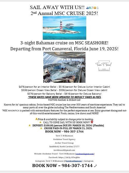 2nd Annual 3-Night MSC Cruise - June 2025!