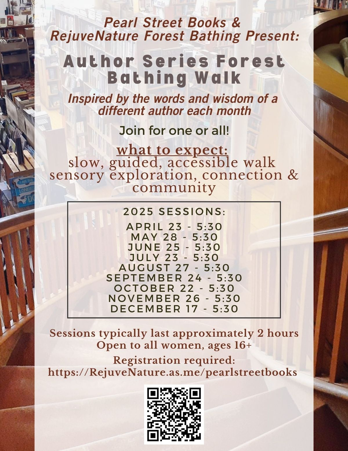 Pearl Street Books & RejuveNature present: Author Series Forest Bathing Walk