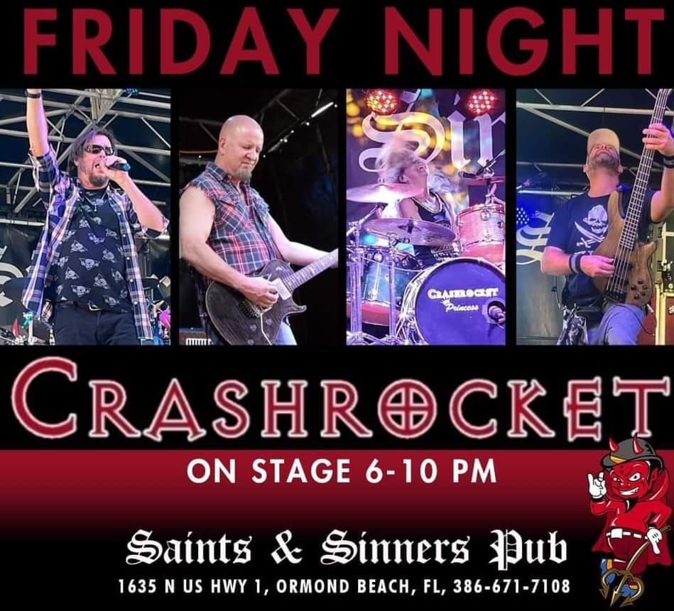 Crashrocket Rocks Saints and Sinners Pub in Ormond 