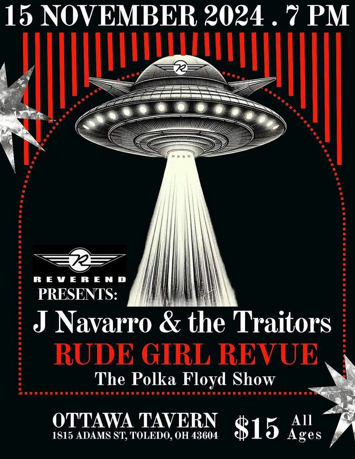 Rude Girl Revue, J Navarro & The Traitors, The Polka Floyd Show