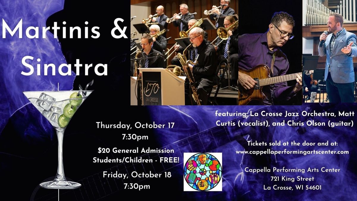 Martinis & Sinatra: La Crosse Jazz Orchestra, Matt Curtis (vocalist), and Chris Olson (guitar)