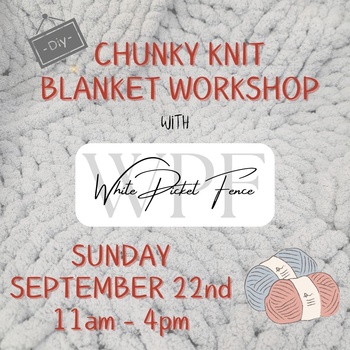 Chunky Knit Blanket Workshop ~ 9\/22\/2024