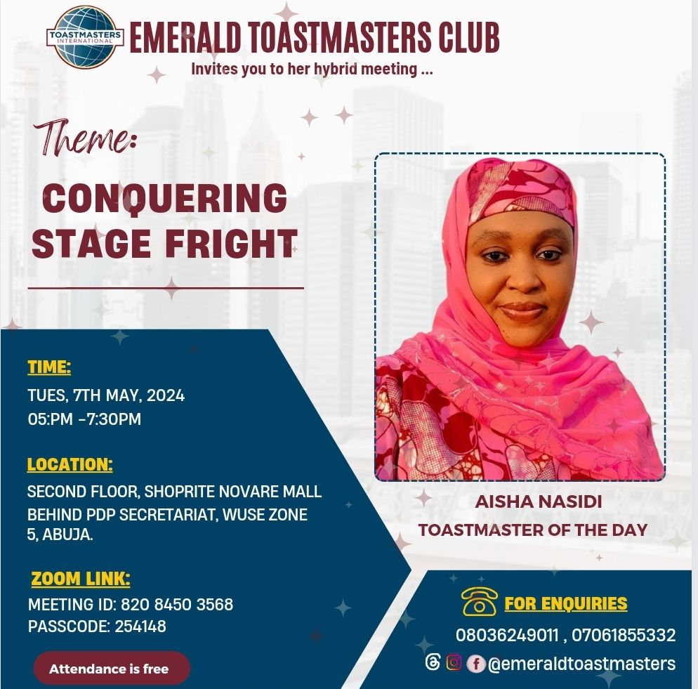 Emerald Toastmasters Club Public Speaking Meeting 