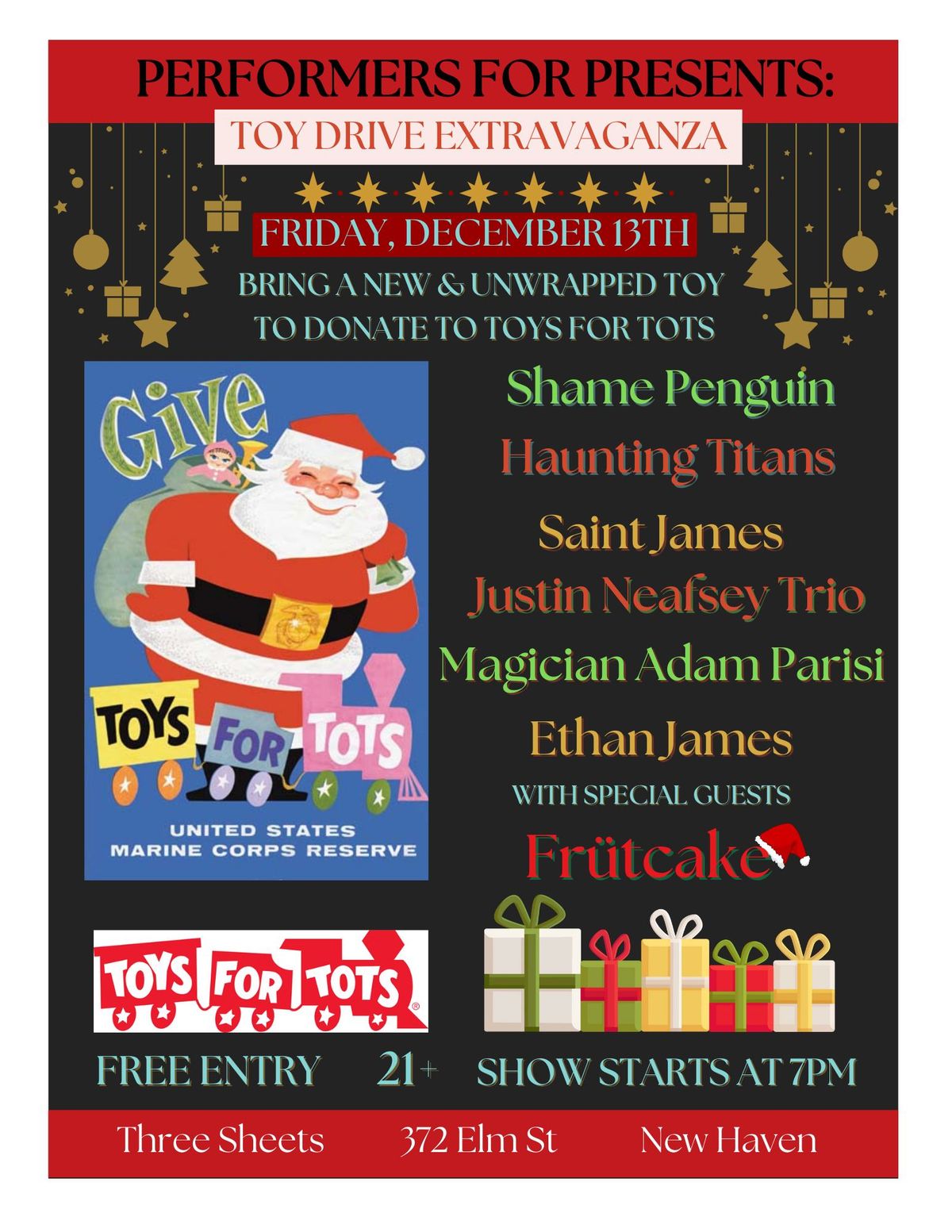 Performers for Presents - Toy Drive Extravaganza for Toys for Tots