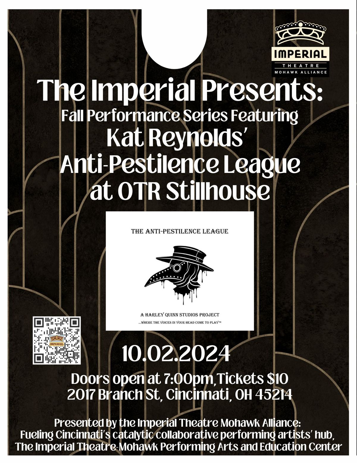 The Imperial Presents: Fall Performance Series featuring \u201cKat Reynolds\u2019 Anti-Pestilence League\u201d