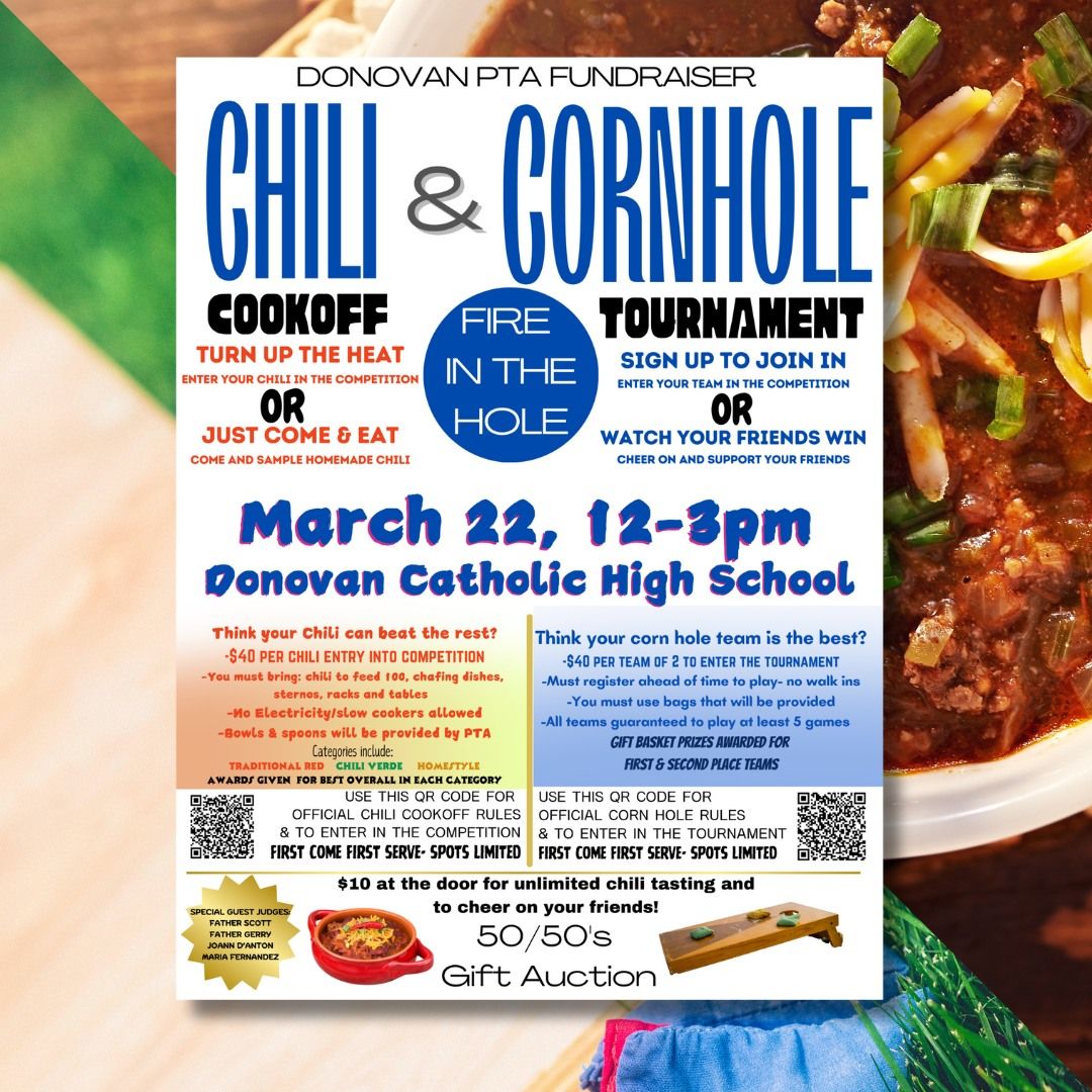 PTA Fire In The Hole Chili Cookoff & Cornhole Competition \ud83c\udf36\ufe0f