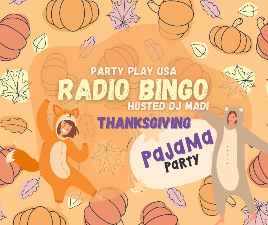 Thanksgiving Pajama Party Radio Bingo by Party Play USA