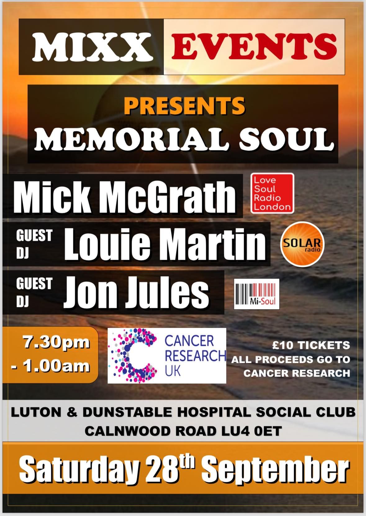 MEMORIAL SOUL (IN AID OF CANCER RESEARCH)