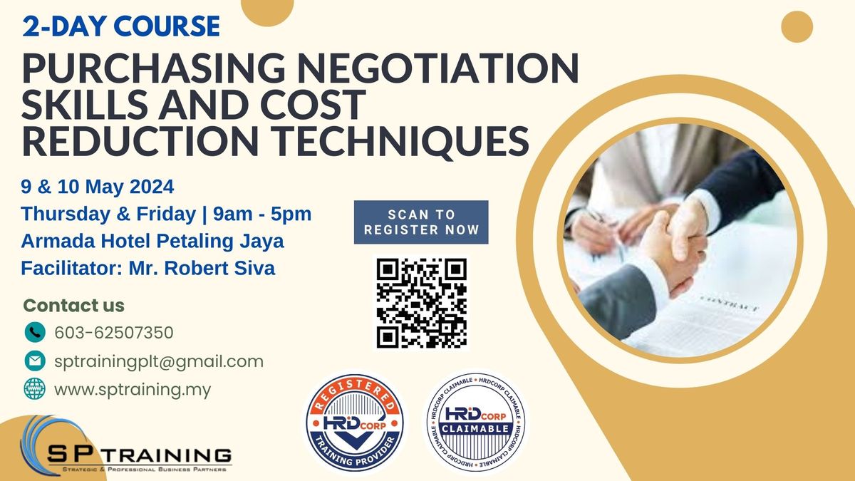 9 & 10 May - Purchasing Negotiation Skills & Cost Reduction Techniques