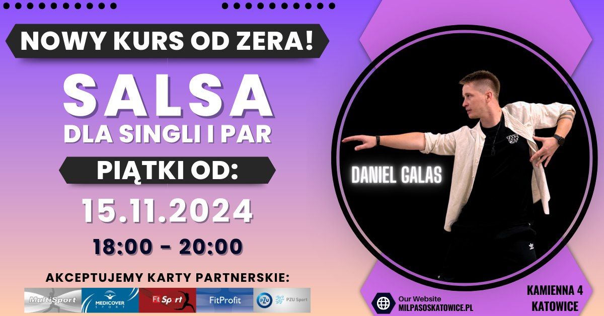 Kurs ta\u0144ca dla SINGLI I PAR - SALSA KUBA\u0143SKA od ZERA! PI\u0104TKI 18:00 - 20:00