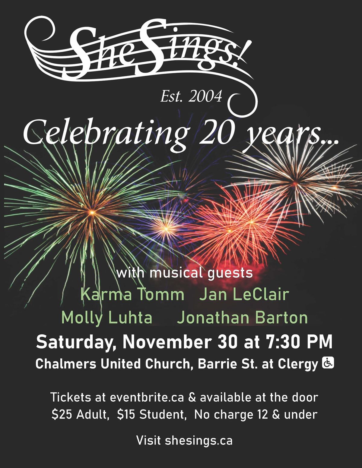 Celebrating 20 Years with She Sings! Women's Choir