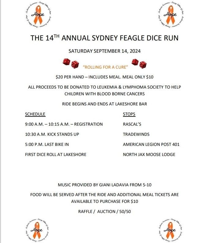 Sydney Feagle 14th Annual Dice Run