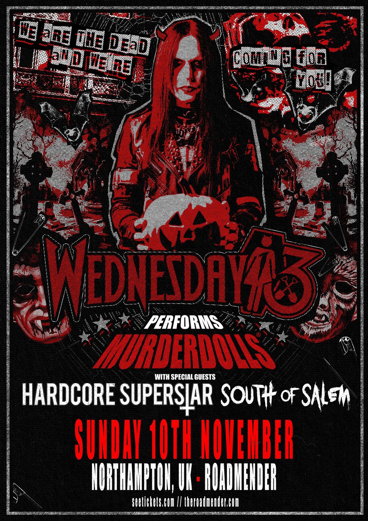 WEDNESDAY 13 Performs MURDERDOLLS | Roadmender, Northampton 