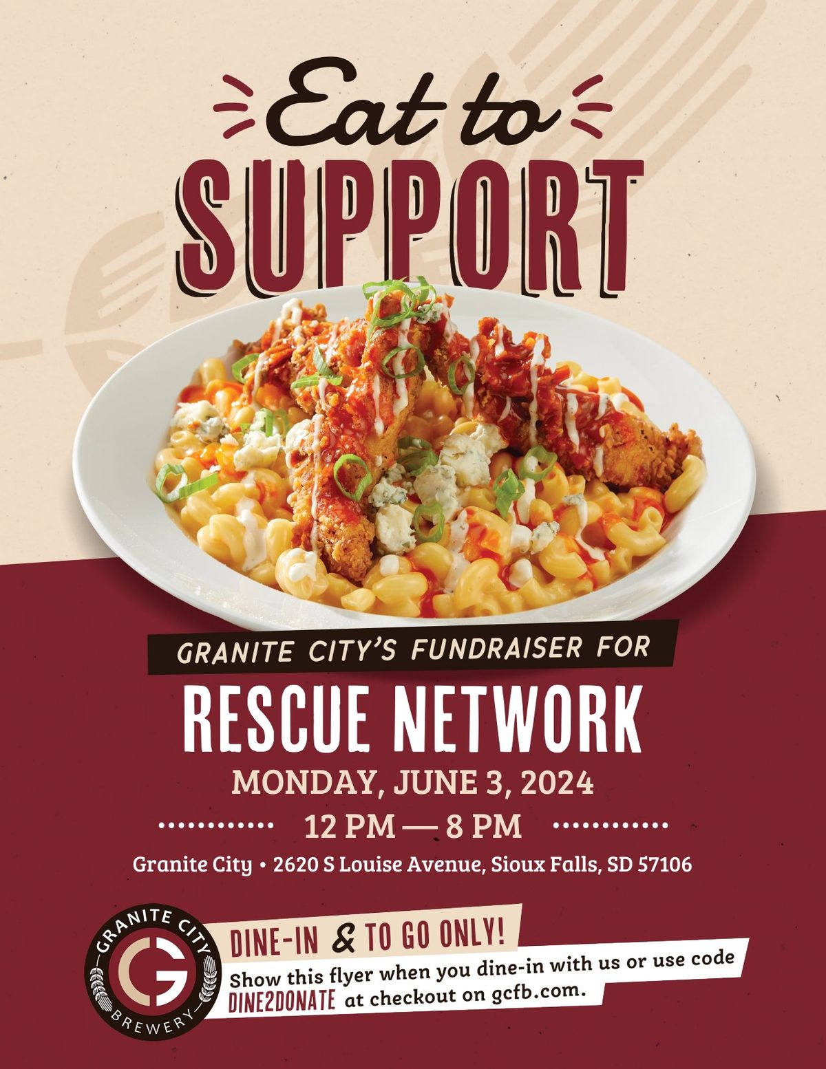 Eat to Support Rescue Network at Granite City!