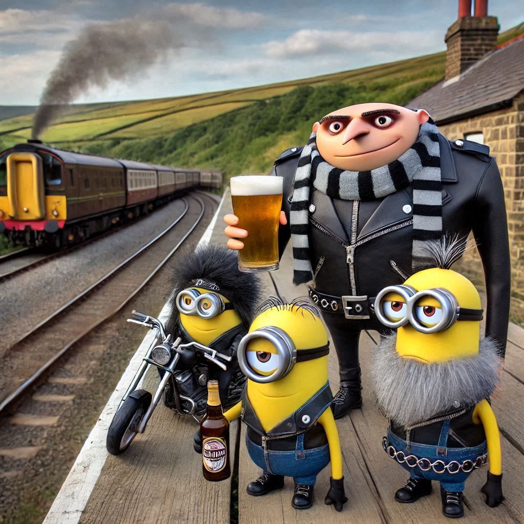 Transpennine Ale Trail! - Bikers identifying as a train..choochoo