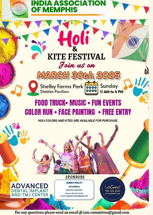 RANG DE MEMPHIS-Holi & Kite Festival Celebration!\ud83c\udf08\ud83e\ude81