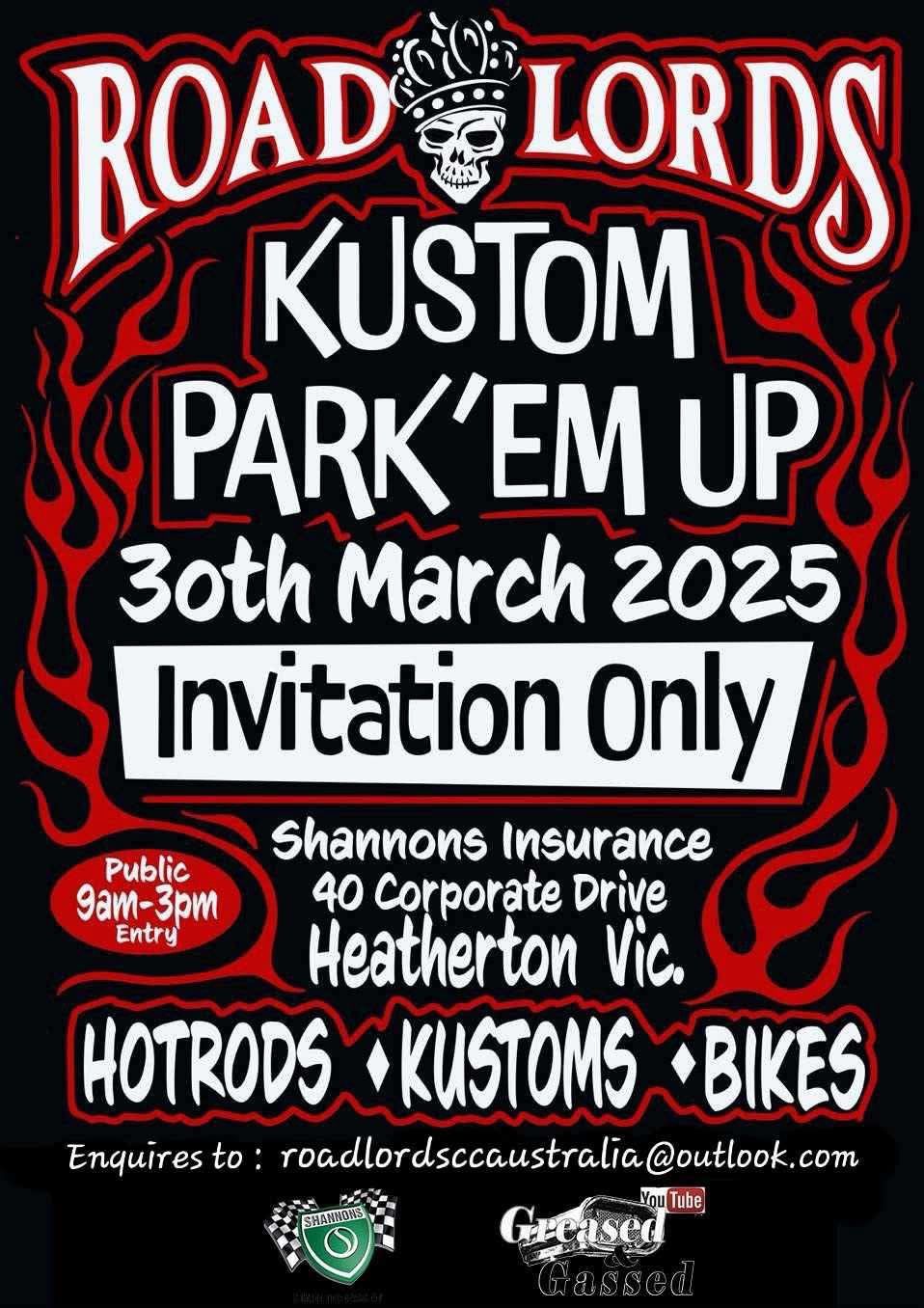 Road Lords Car Club Australia Kustom Park Em\u2019 Up