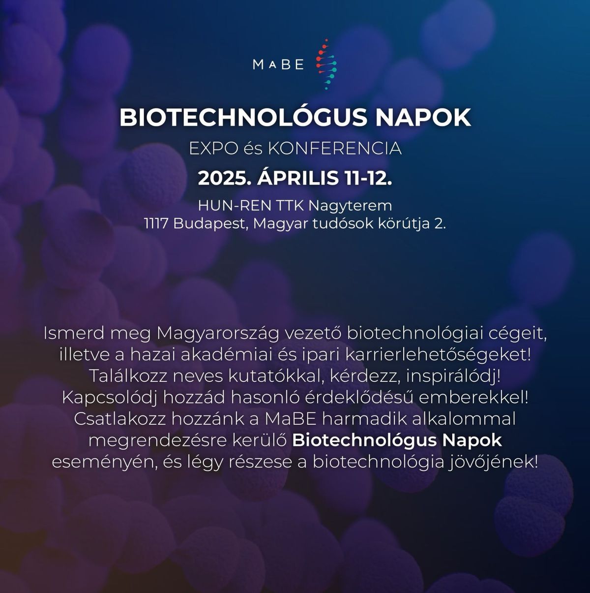 Biotechnol\u00f3gus Napok - MaBE