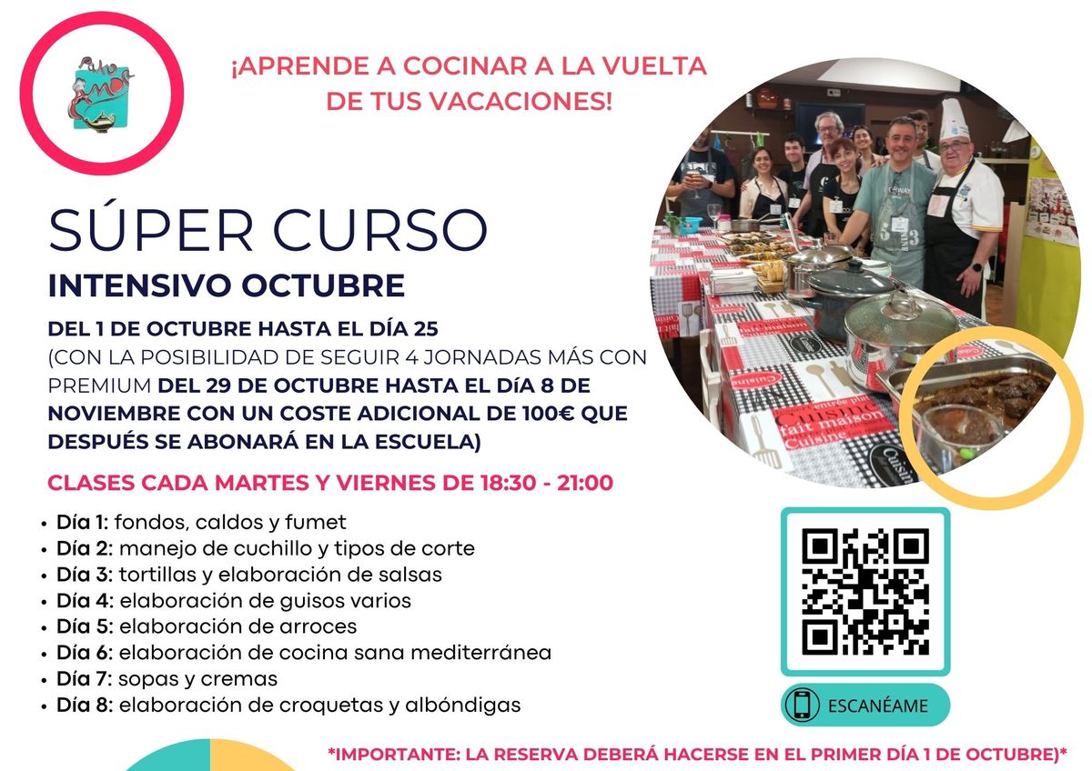 CURSO DE COCINA INTENSIVO OCTUBRE