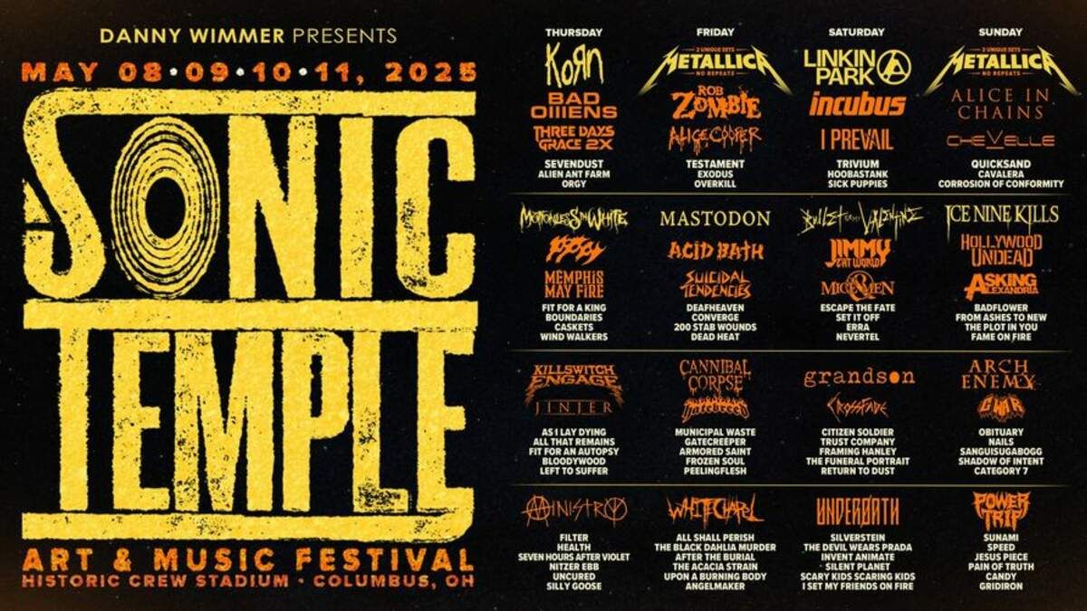 Sonic Temple Art + Music Festival (Thursday Pass) with KoRn, Bad Omens, Three Days Grace, and more!