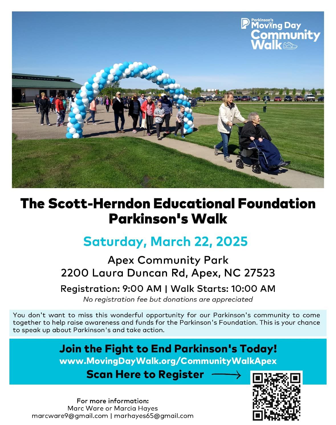 Parkinson\u2019s Walk in Apex,NC