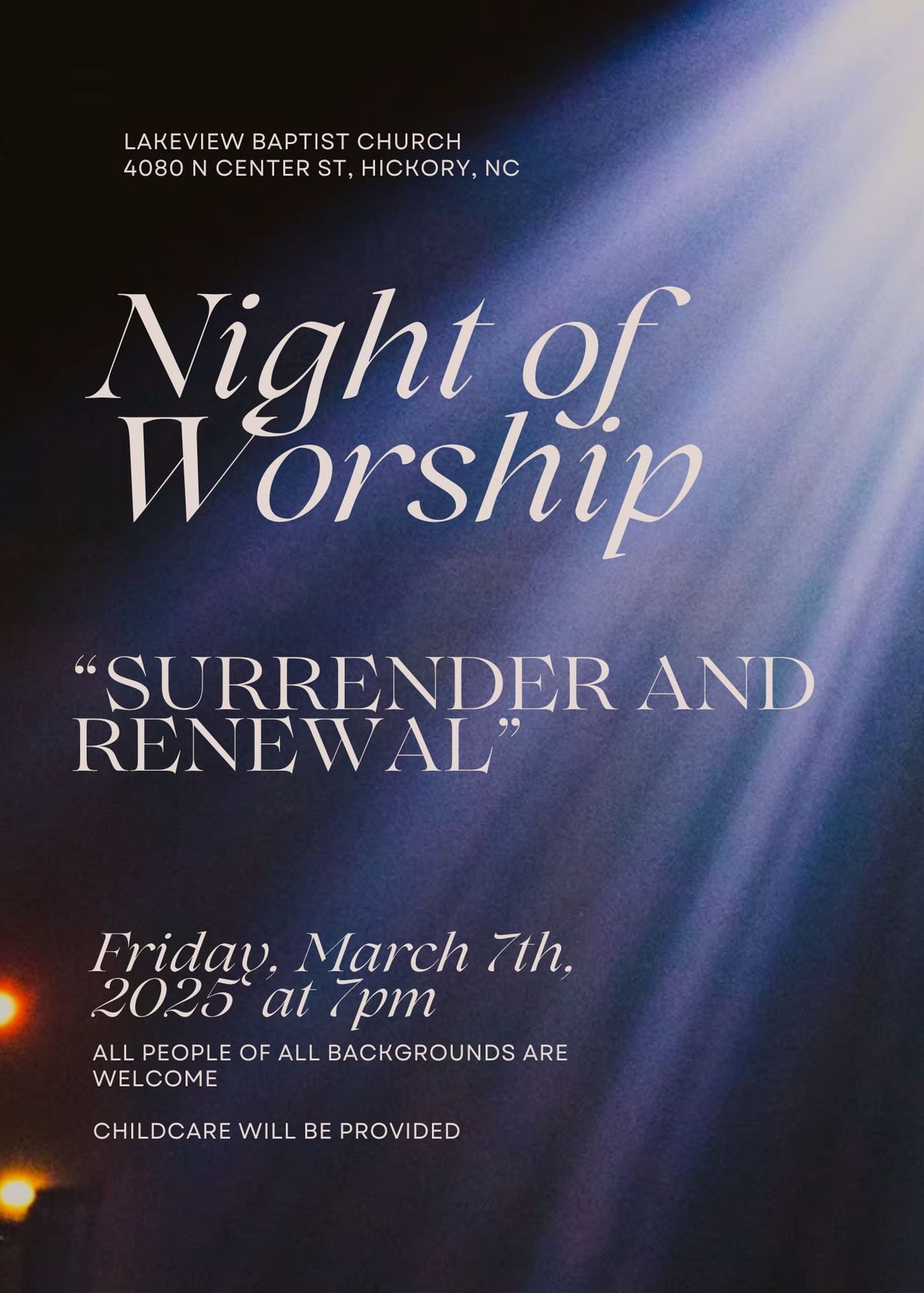 Night of Worship-- "Surrender and Renewal"