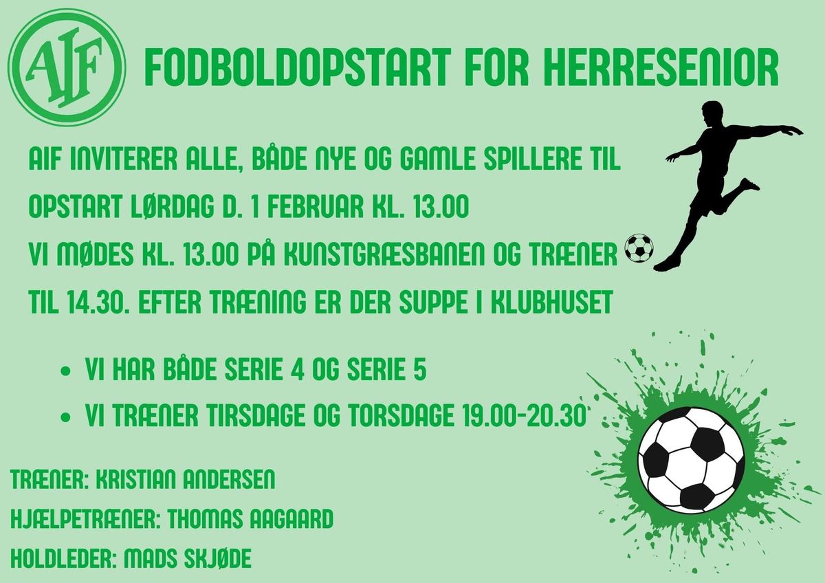 Fodboldopstart Herre senior