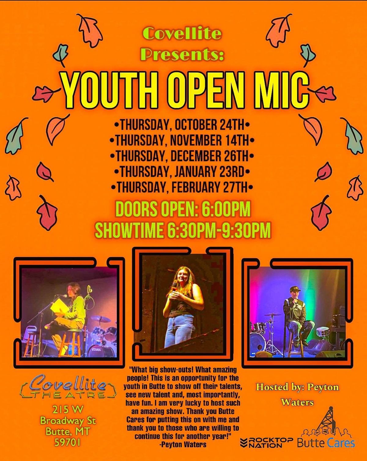 Youth Open Mic hosted by Peyton Waters