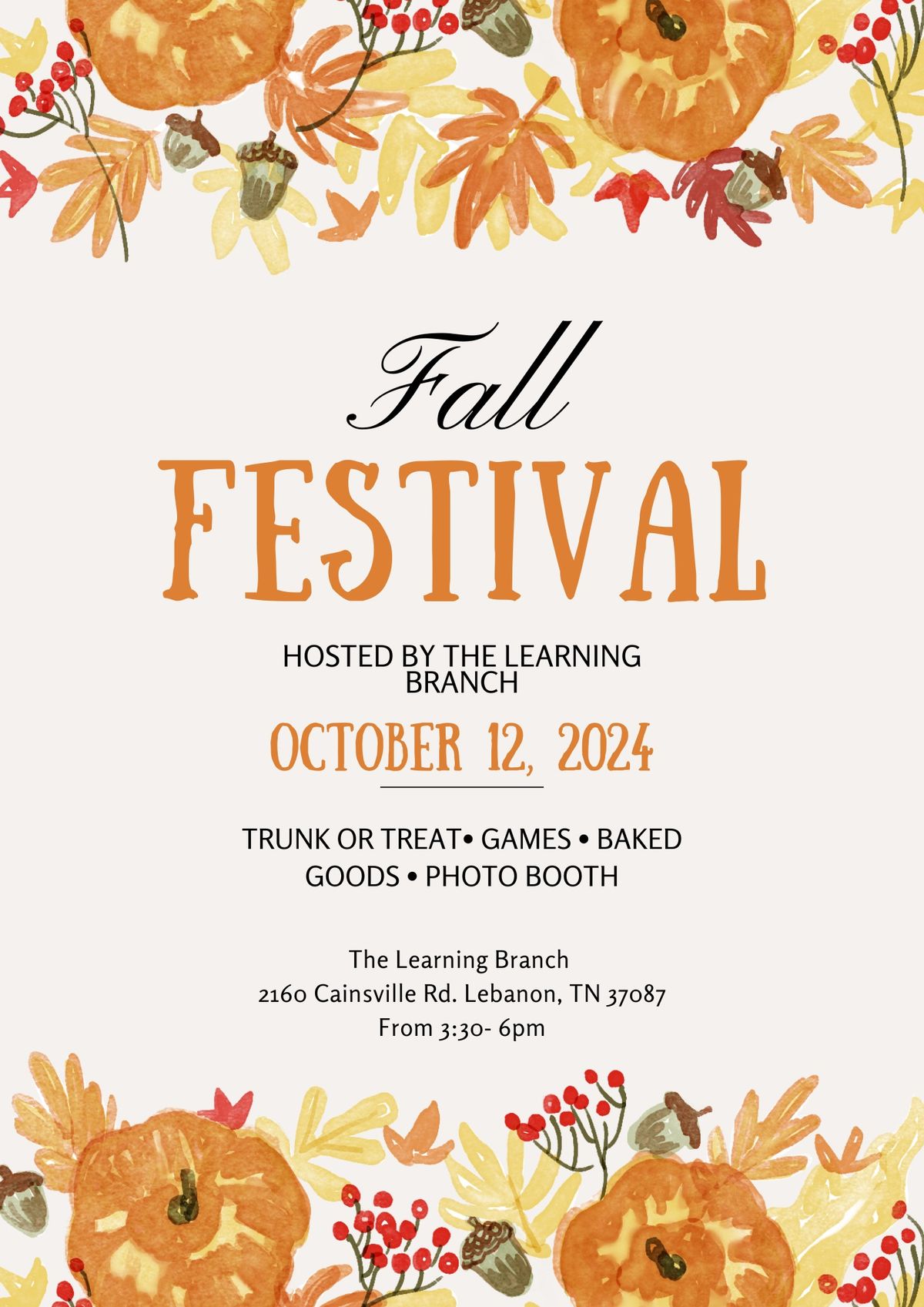 The Learning Branch\u2019s First Annual Fall Fest