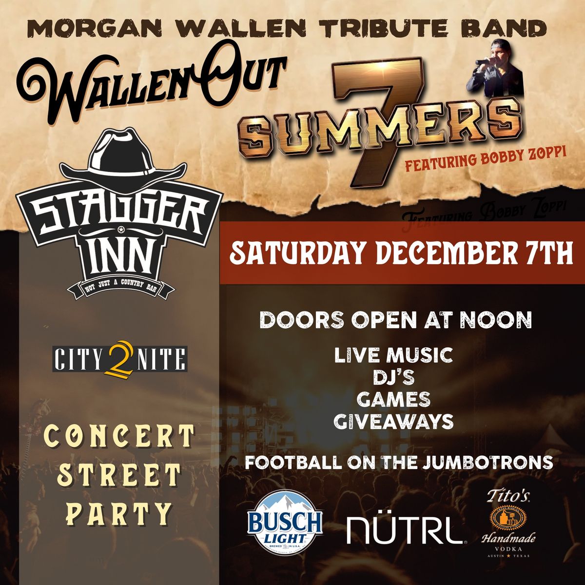 Wallen Out! Stagger Inn Concert Party Featuring 7Summers