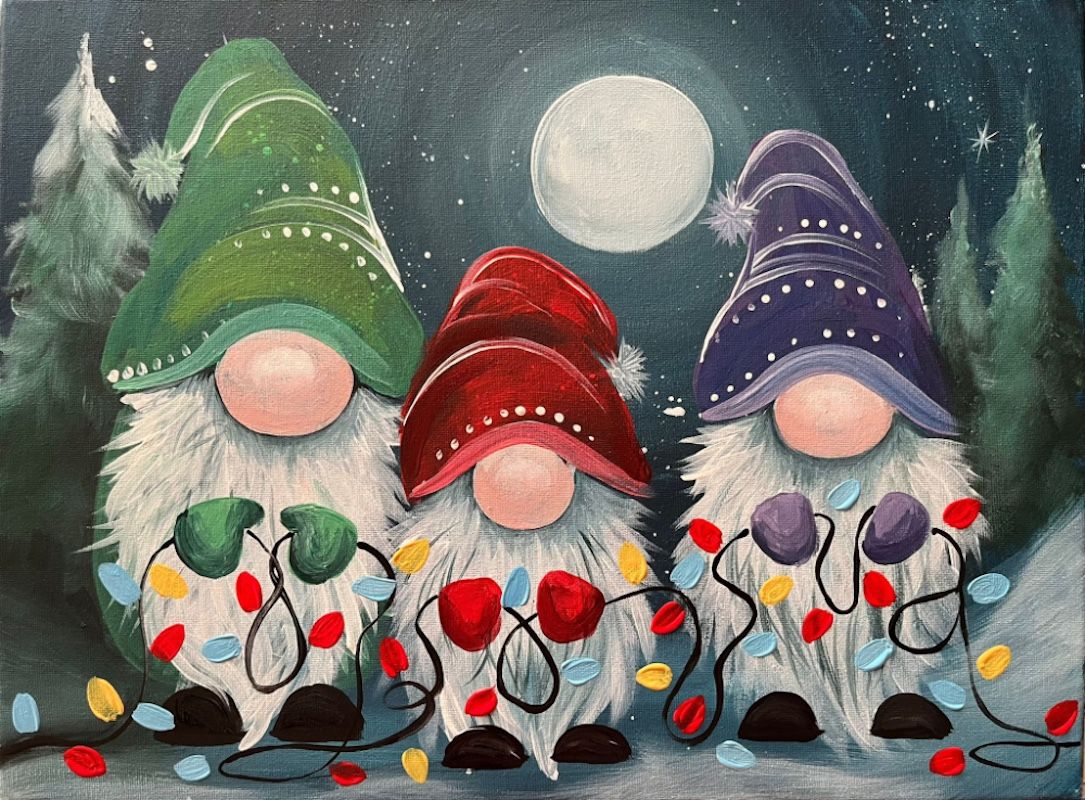 **SOLD OUT** Join Brush Party with Kharmen to Paint 'We Three Gonks' in Bracknell