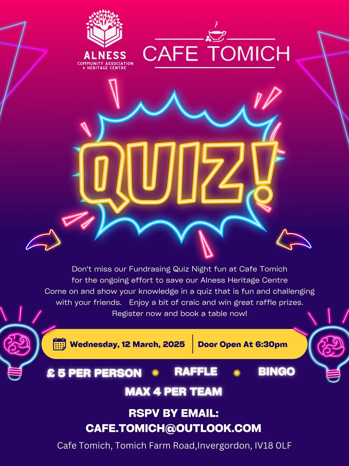 Fundraising Quiz Night in aid of Alness Heritage Centre 