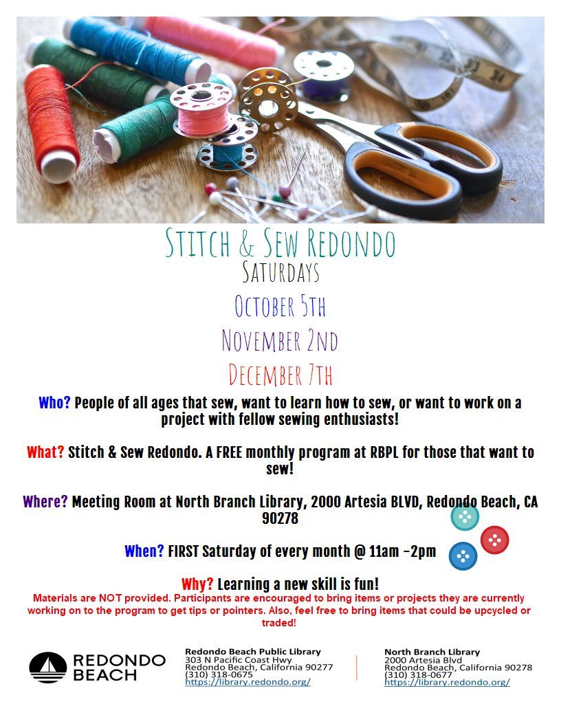 Stitch & Sew Redondo at North Branch Library