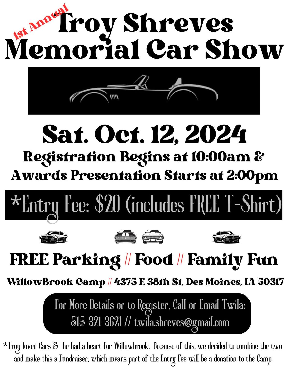 1st Annual Troy Shreves Memorial Car Show