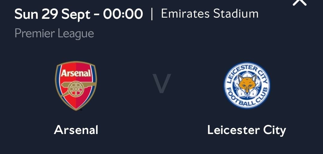 Arsenal vs Leicester City