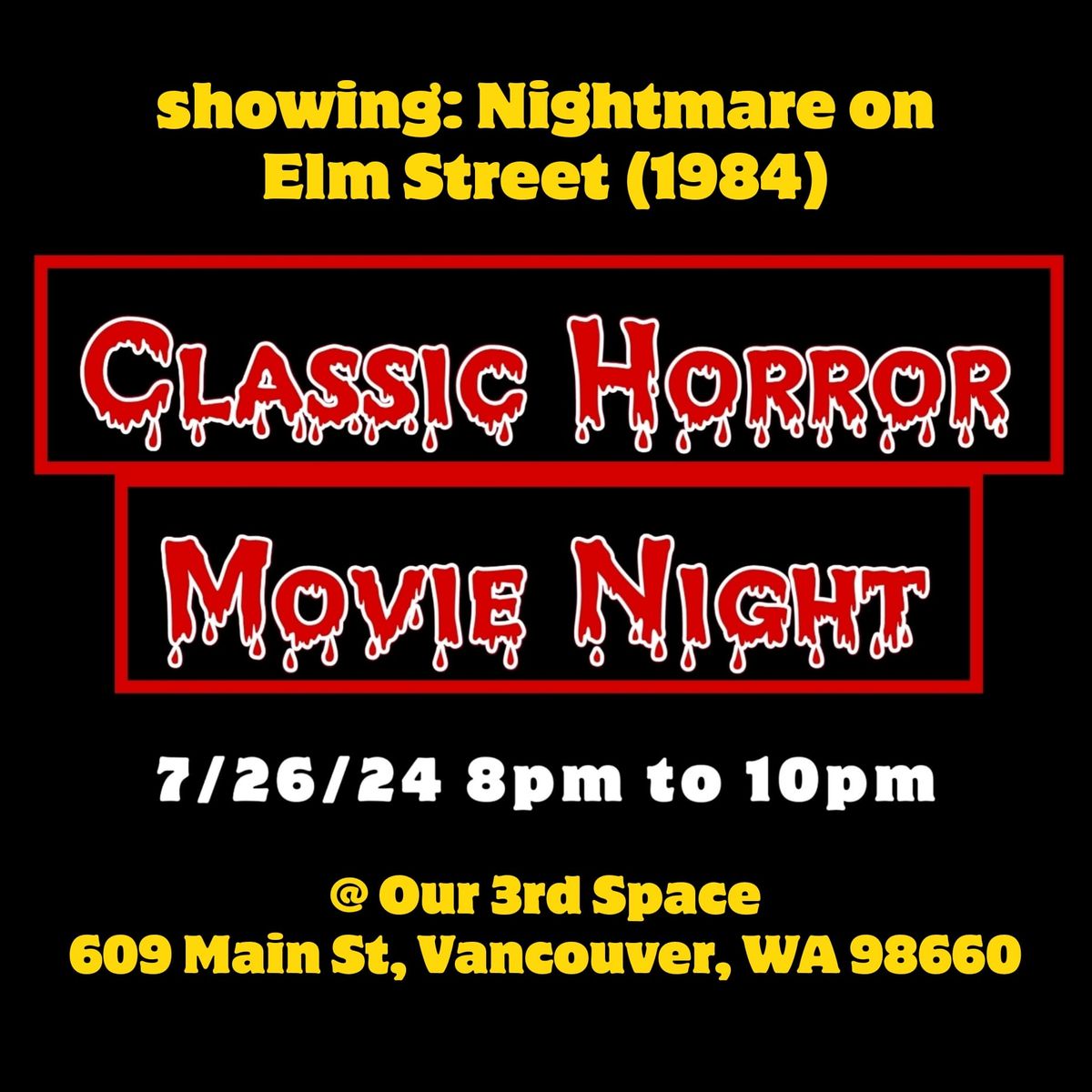 Classic Horror Movie Night - Nightmare on Elm Street 