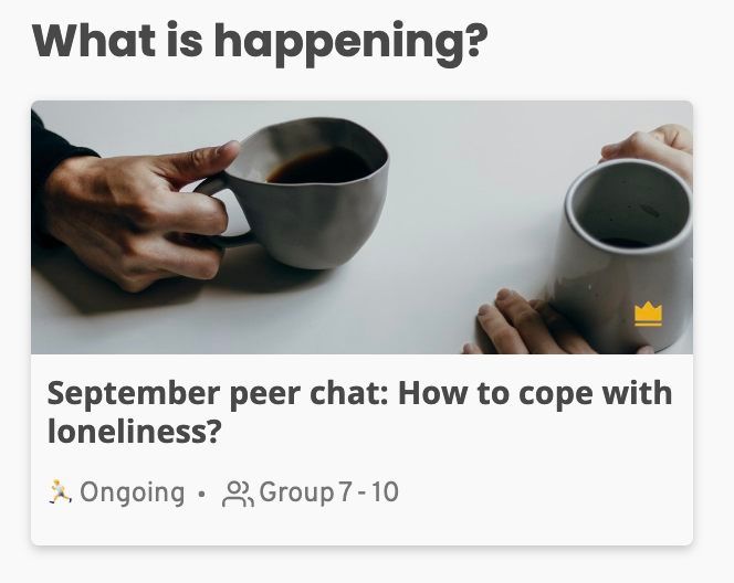 September peer chat: How to cope with loneliness?