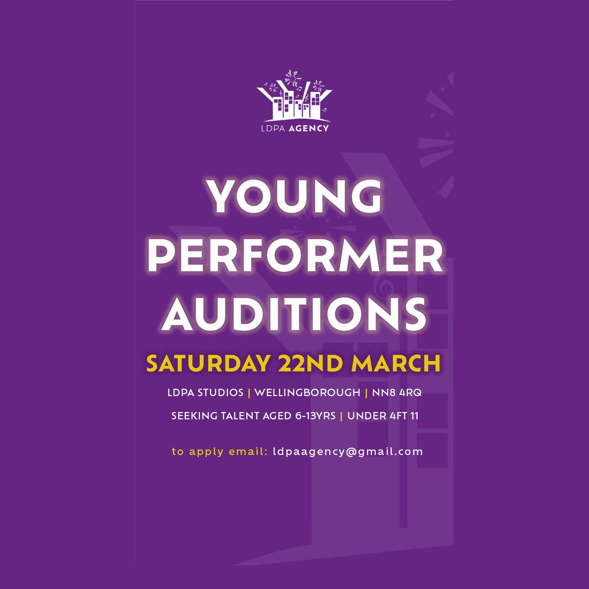 LDPA Agency Young Performer Auditions!!\u2728