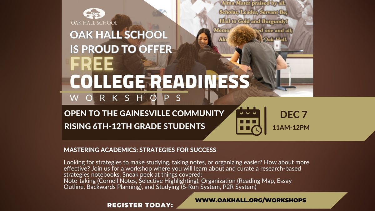 Free College Readiness Workshop