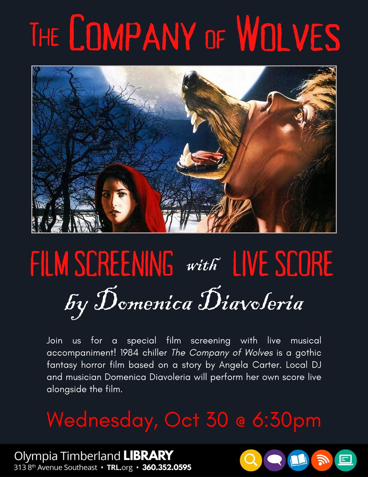 Movie @ the Library: The Company of Wolves w\/ Live Score by Domenica Diavoleria