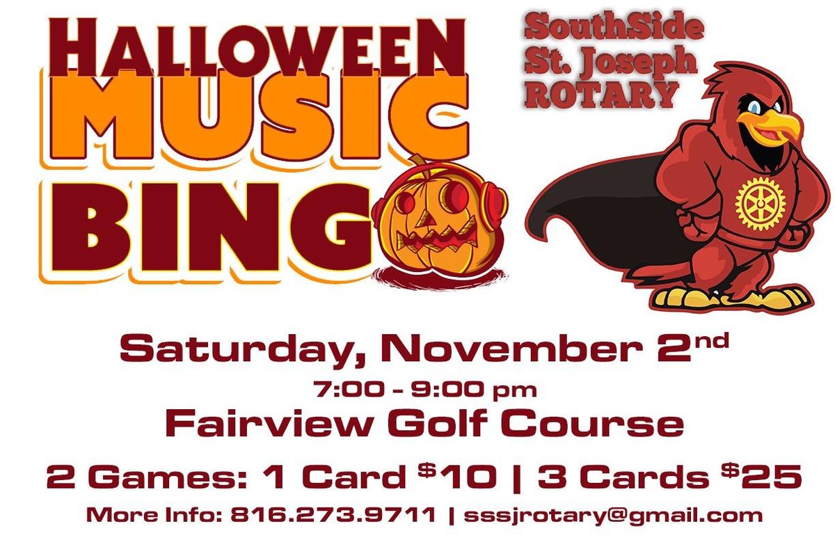 Halloween Themed Music Bingo Fundraiser